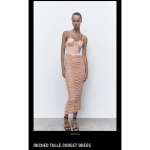 Zara Ruched Tulle Corset Dress